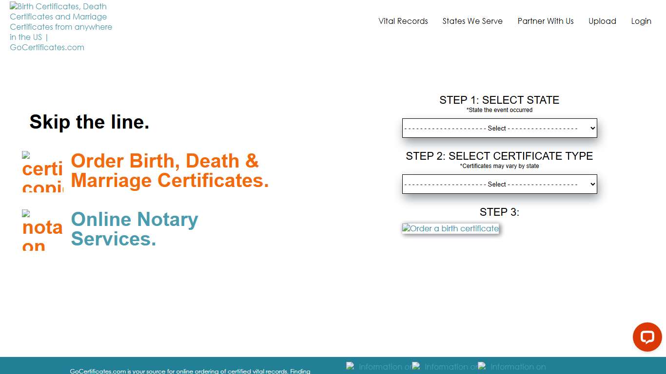 Birth Certificates | Death Certificates | GoCertificates.com
